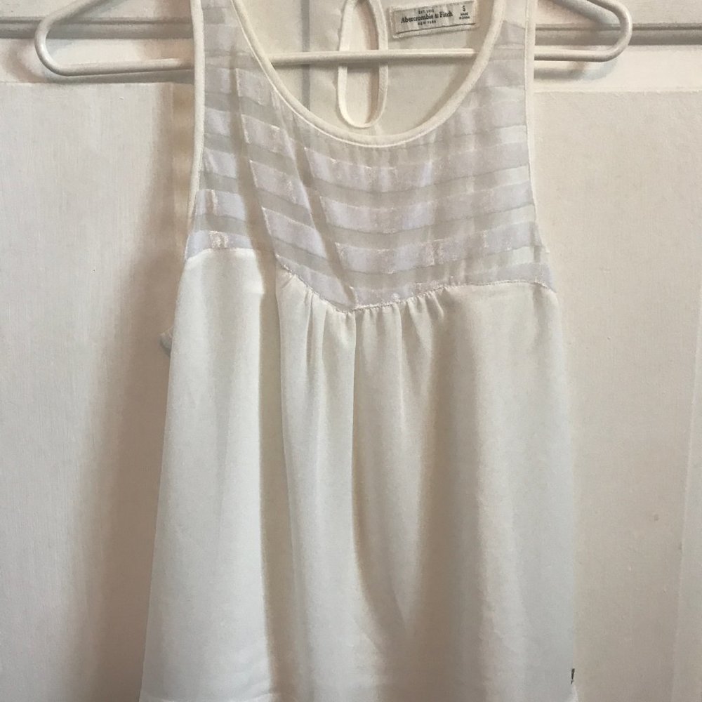 White Abercrombie and Fitch Sheer Tank Top